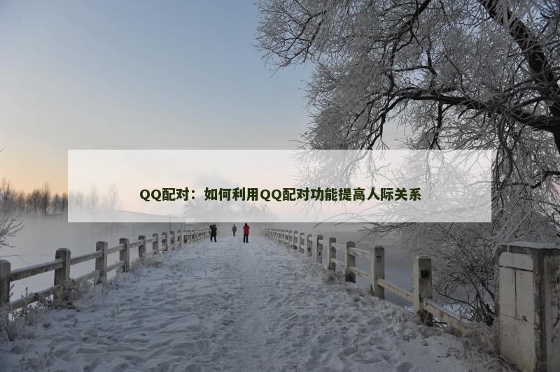 QQ配对：如何利用QQ配对功能提高人际关系