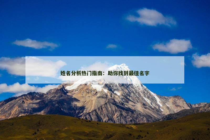 姓名分析热门指南：助你找到最佳名字