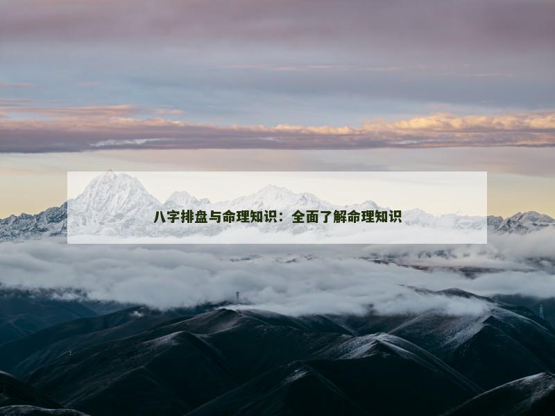 八字排盘与命理知识：全面了解命理知识