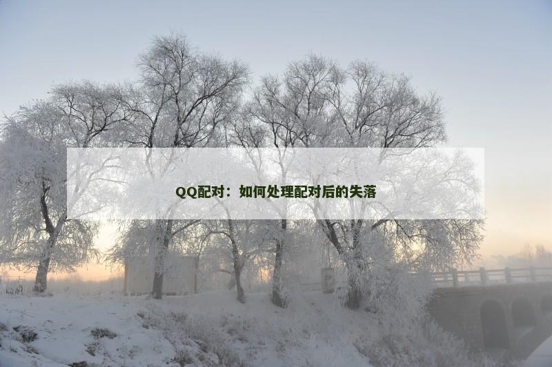QQ配对：如何处理配对后的失落