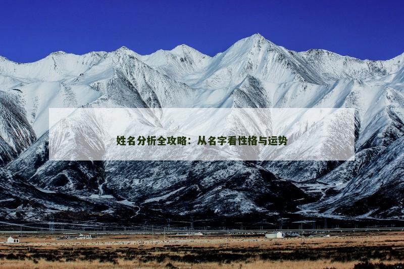 姓名分析全攻略：从名字看性格与运势